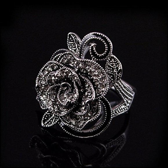 Flower 925 Silver Wedding Ring New - Picture 3 of 4